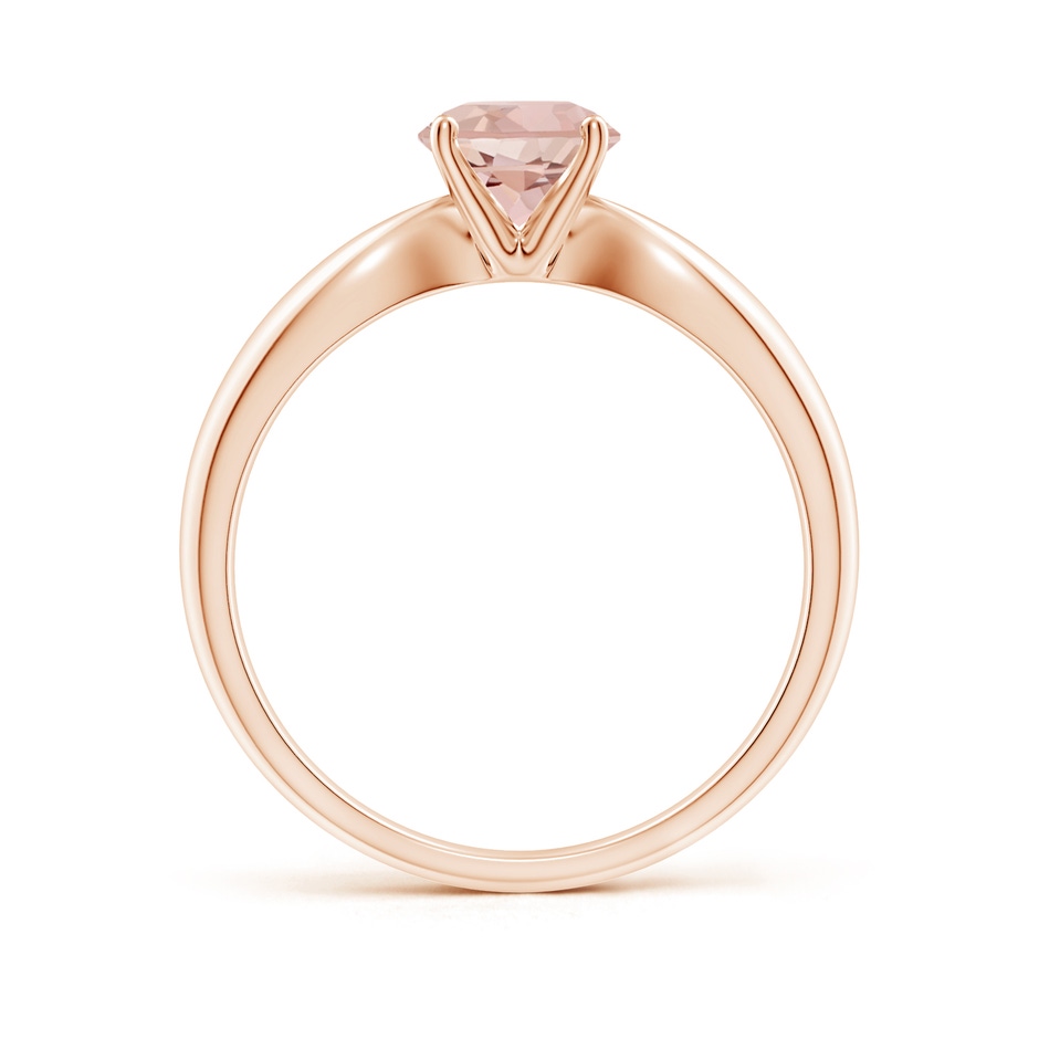 6mm AAAA Solitaire Round Morganite Tapered Shank Ring in Rose Gold Side-1