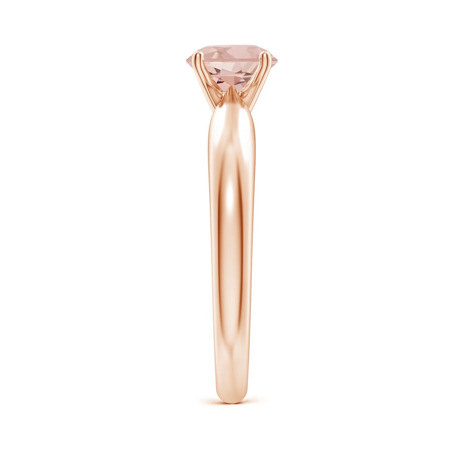 6mm AAAA Solitaire Round Morganite Tapered Shank Ring in Rose Gold Side-2