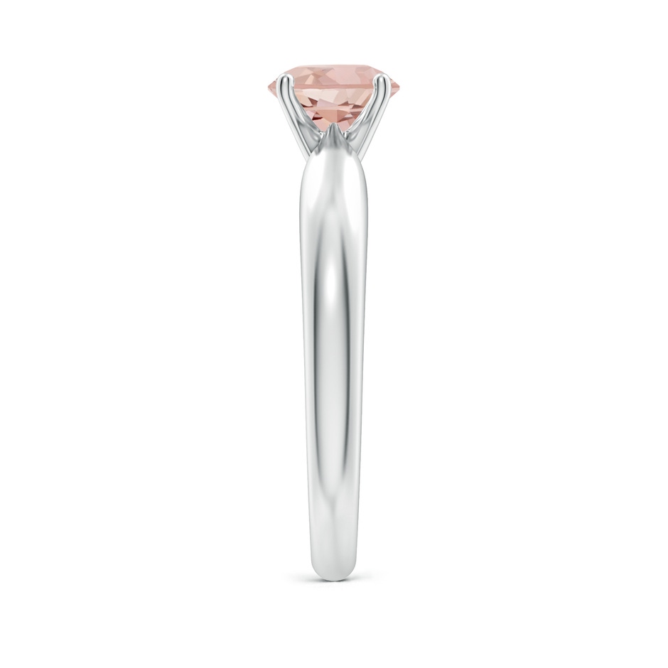 6mm AAAA Solitaire Round Morganite Tapered Shank Ring in White Gold side-2