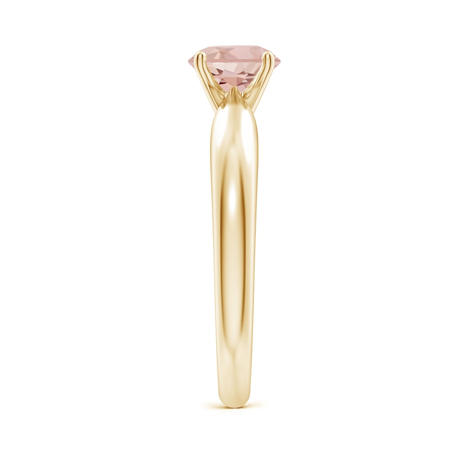 6mm AAAA Solitaire Round Morganite Tapered Shank Ring in Yellow Gold side-2