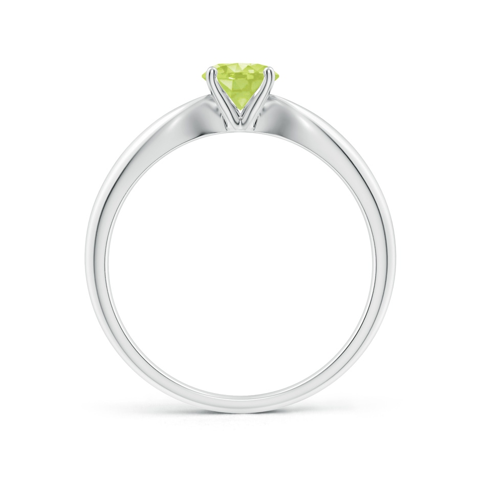 5mm A Solitaire Round Peridot Tapered Shank Ring in P950 Platinum side-1