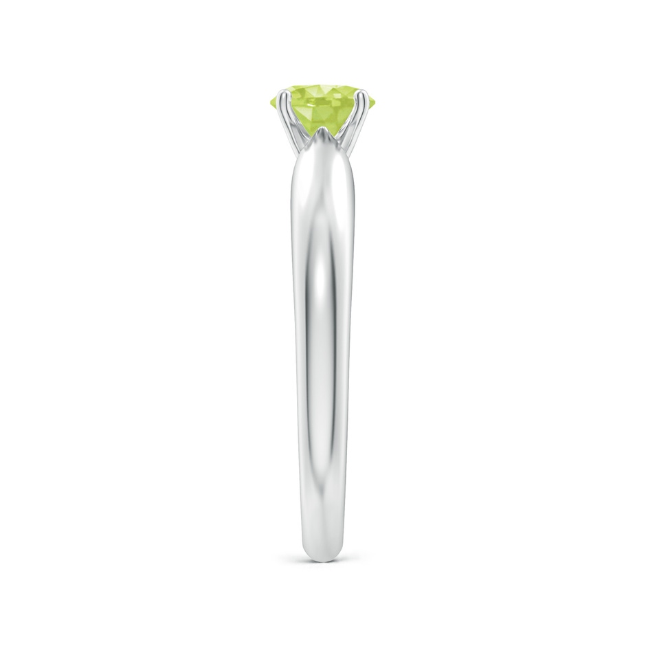 5mm A Solitaire Round Peridot Tapered Shank Ring in P950 Platinum side-2