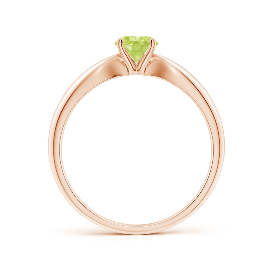 5mm A Solitaire Round Peridot Tapered Shank Ring in Rose Gold side-1