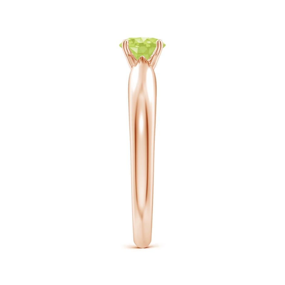 5mm A Solitaire Round Peridot Tapered Shank Ring in Rose Gold side-2