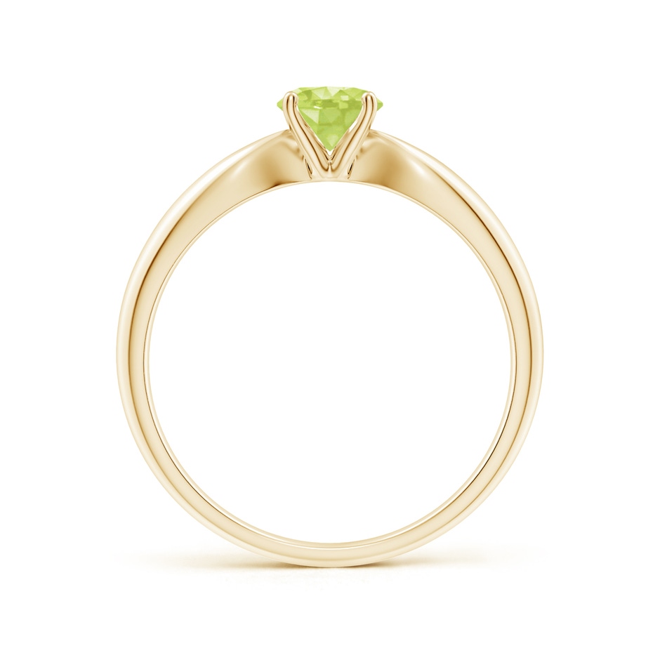 5mm A Solitaire Round Peridot Tapered Shank Ring in Yellow Gold side-1