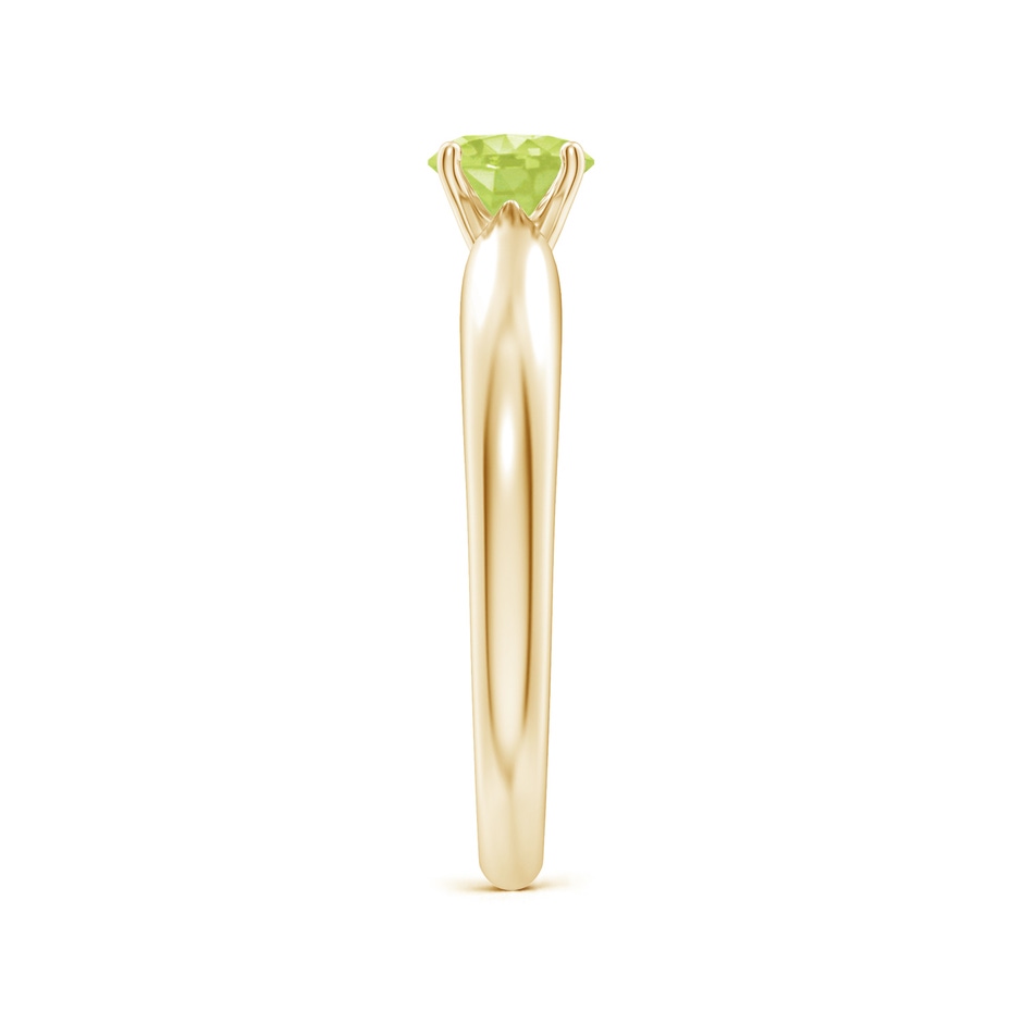 5mm A Solitaire Round Peridot Tapered Shank Ring in Yellow Gold side-2