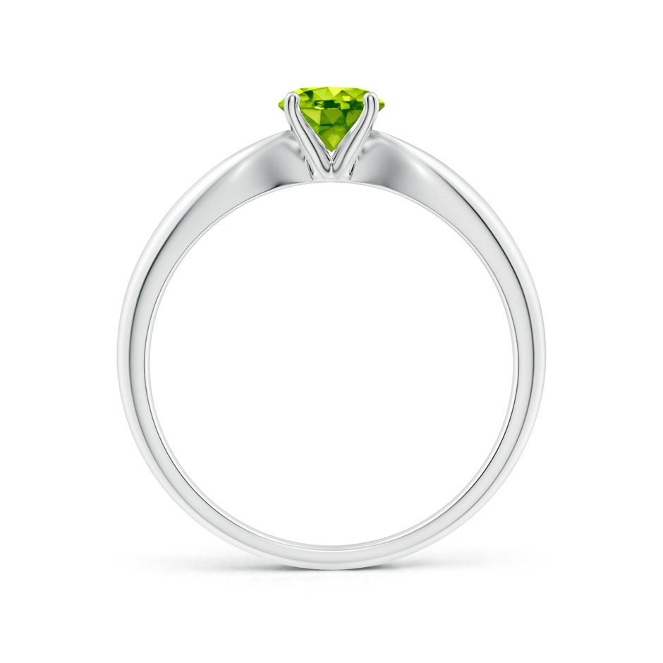 5mm AAA Solitaire Round Peridot Tapered Shank Ring in P950 Platinum side-1