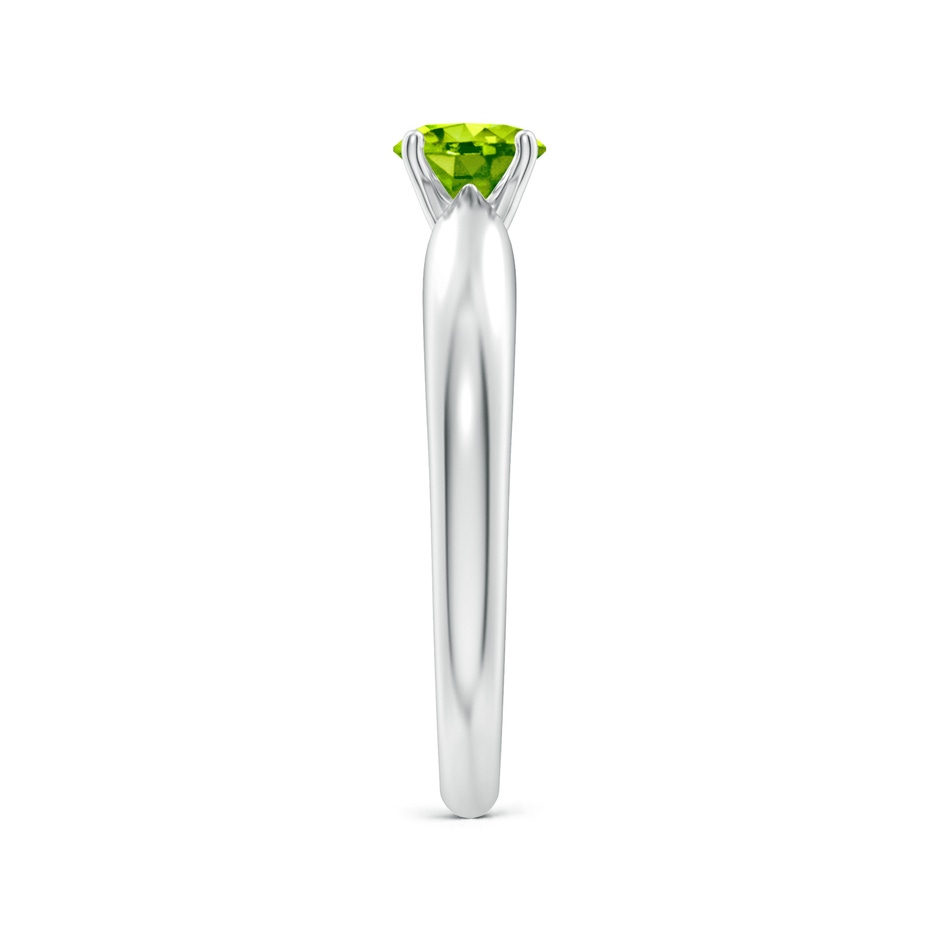 5mm AAA Solitaire Round Peridot Tapered Shank Ring in P950 Platinum side-2