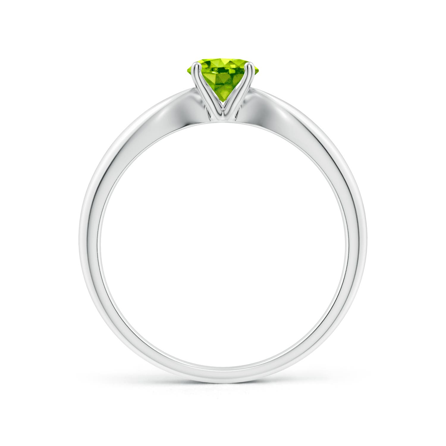 AAA - Peridot / 0.55 CT / 14 KT White Gold