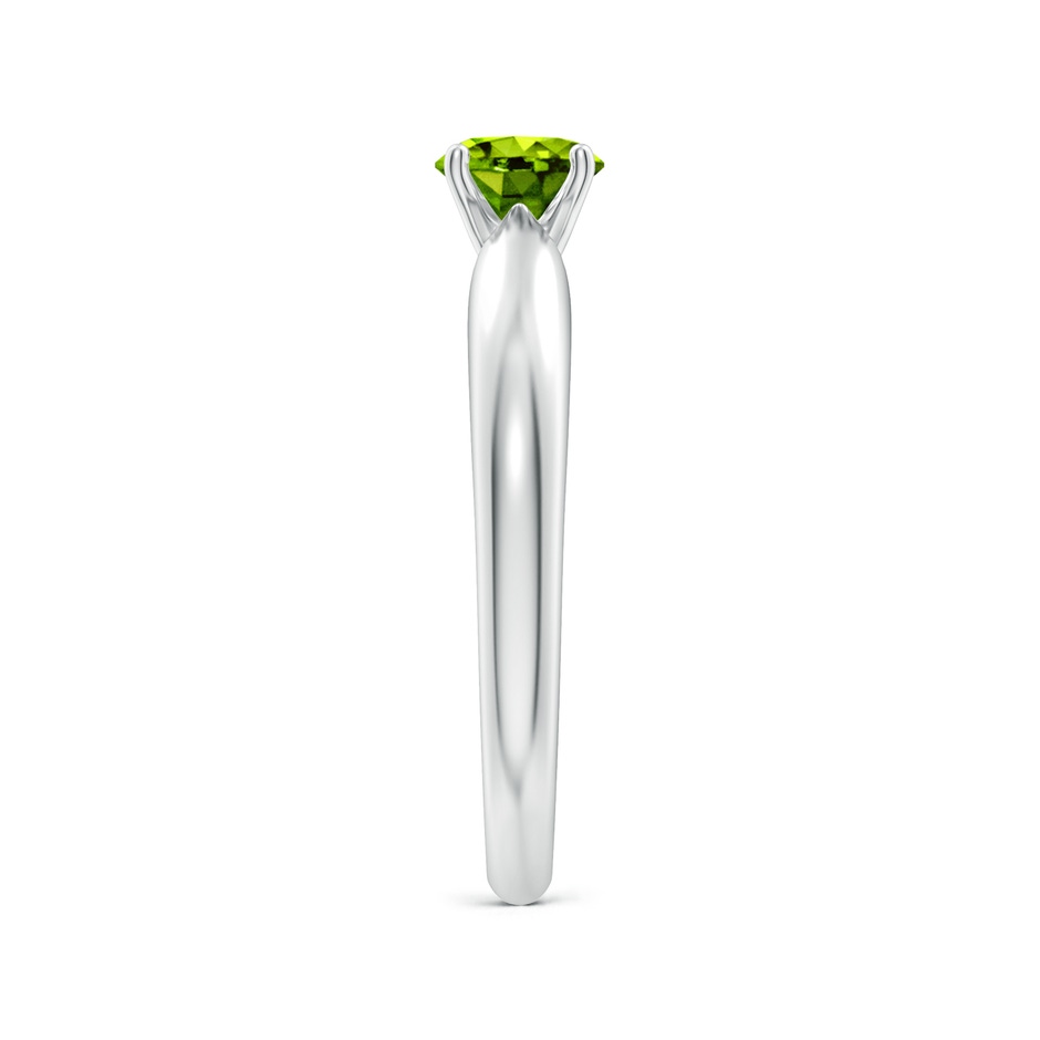 5mm AAAA Solitaire Round Peridot Tapered Shank Ring in P950 Platinum side-2