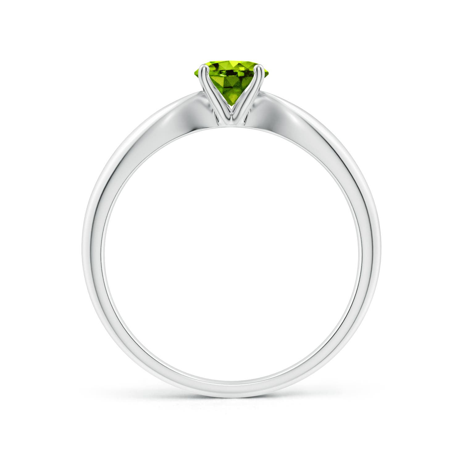 AAAA - Peridot / 0.55 CT / 14 KT White Gold