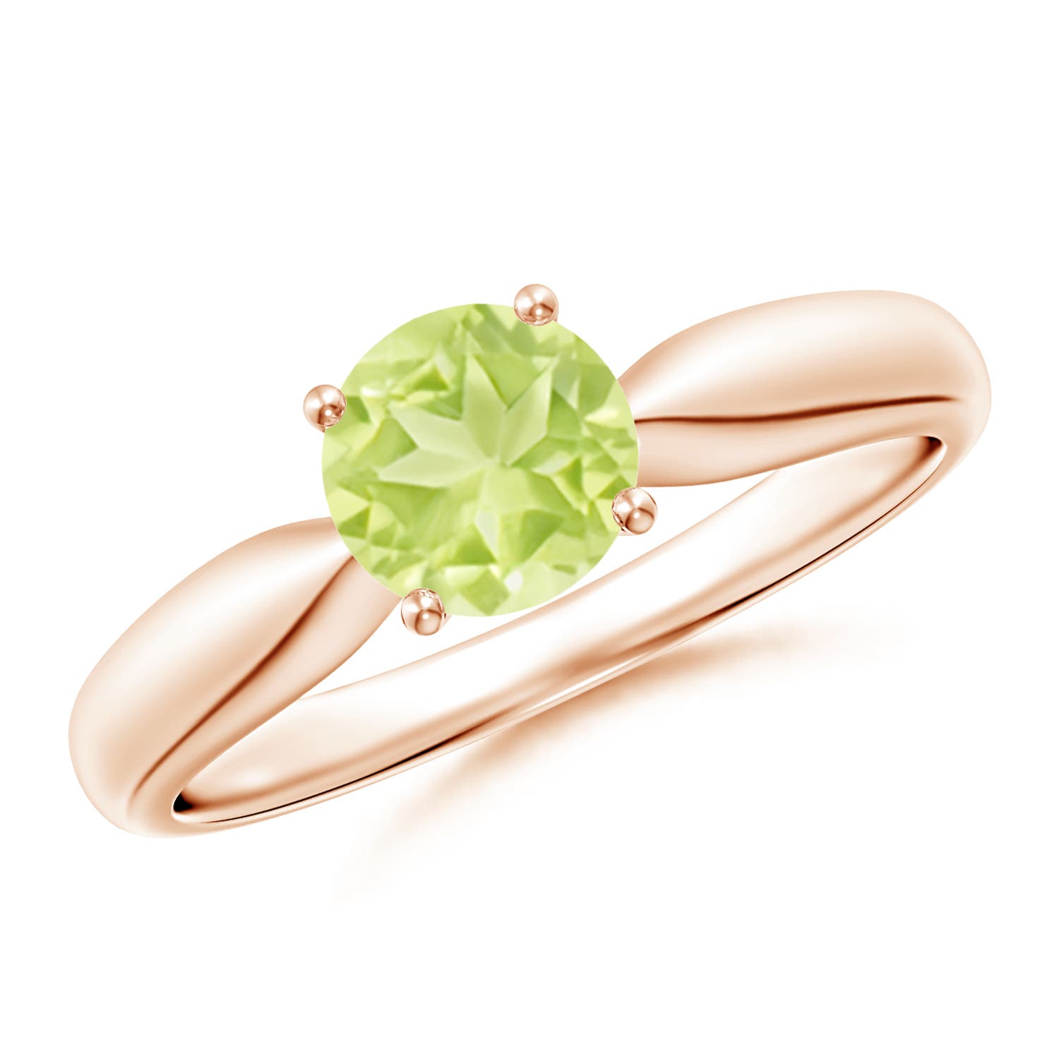 A - Peridot / 0.95 CT / 14 KT Rose Gold