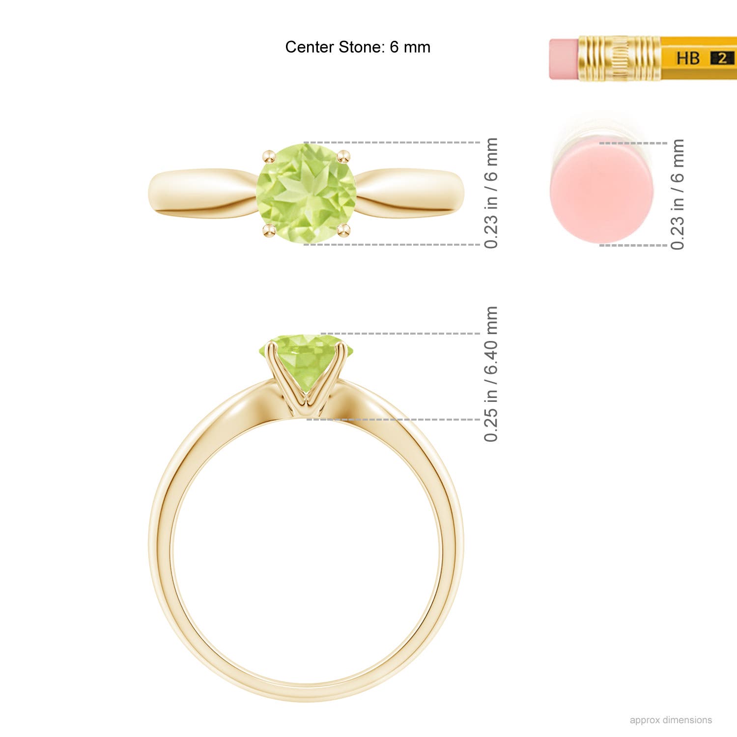 A - Peridot / 0.95 CT / 14 KT Yellow Gold