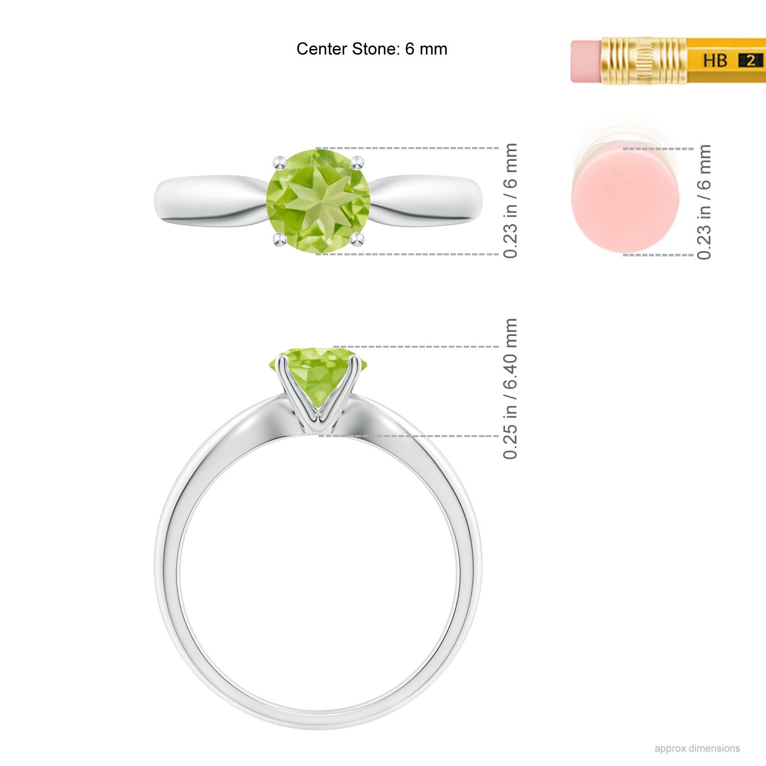 AA - Peridot / 0.95 CT / 14 KT White Gold