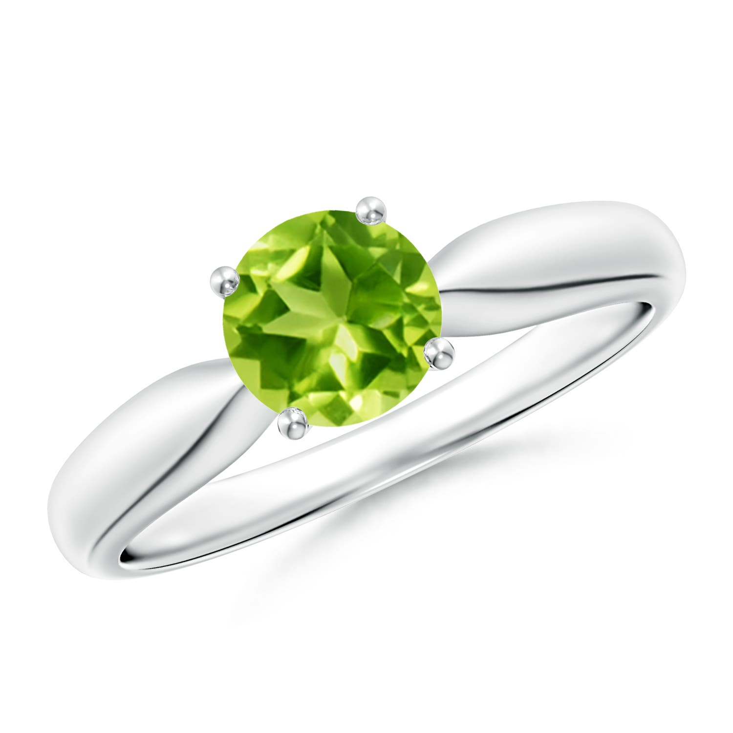 AAA - Peridot / 0.95 CT / 14 KT White Gold