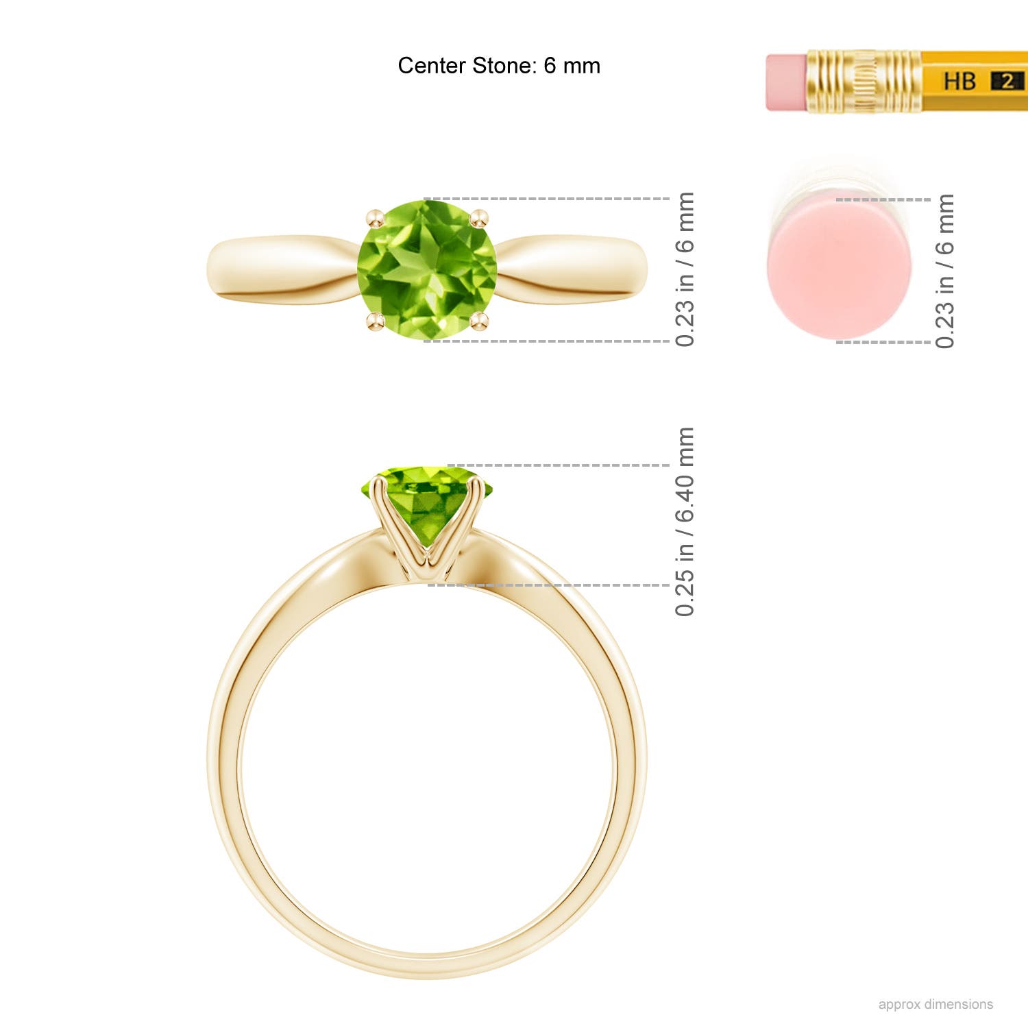 AAA - Peridot / 0.95 CT / 14 KT Yellow Gold