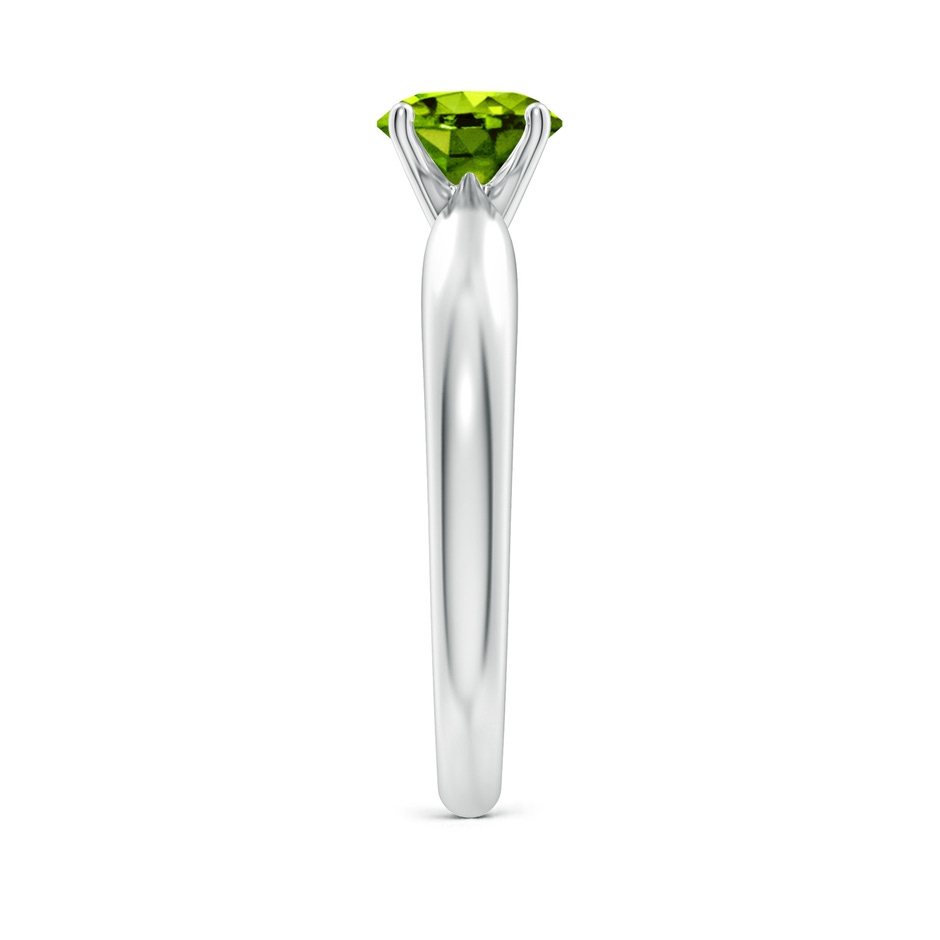 6mm AAAA Solitaire Round Peridot Tapered Shank Ring in White Gold side-2