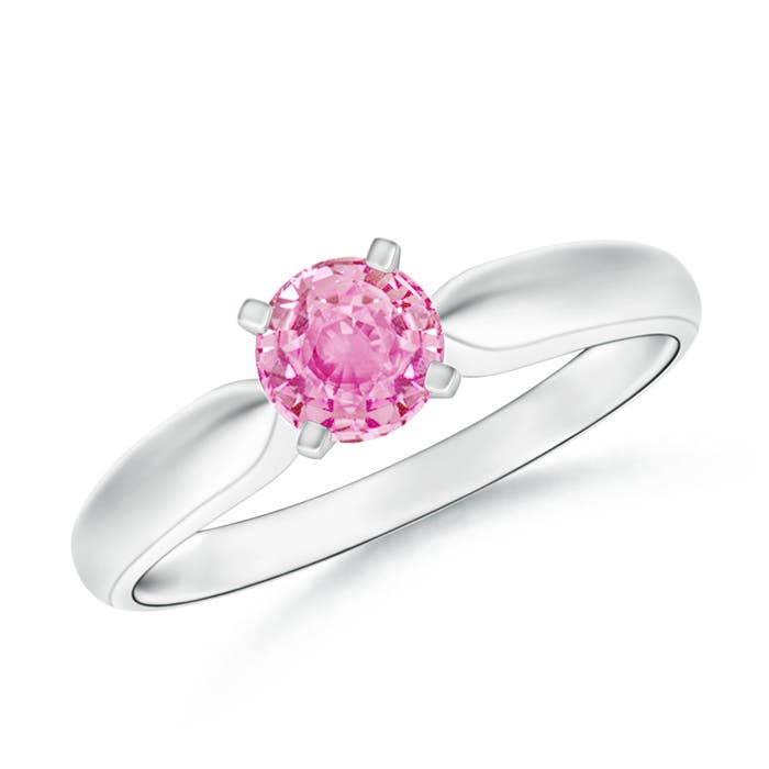 A - Pink Sapphire / 0.6 CT / 14 KT White Gold