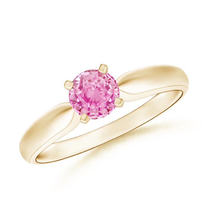 A - Pink Sapphire / 0.6 CT / 14 KT Yellow Gold