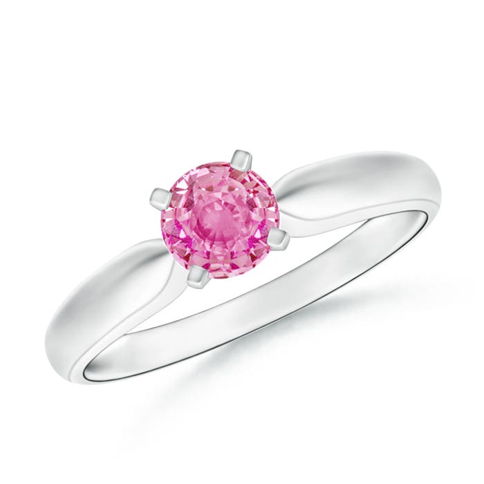 AA - Pink Sapphire / 0.6 CT / 14 KT White Gold