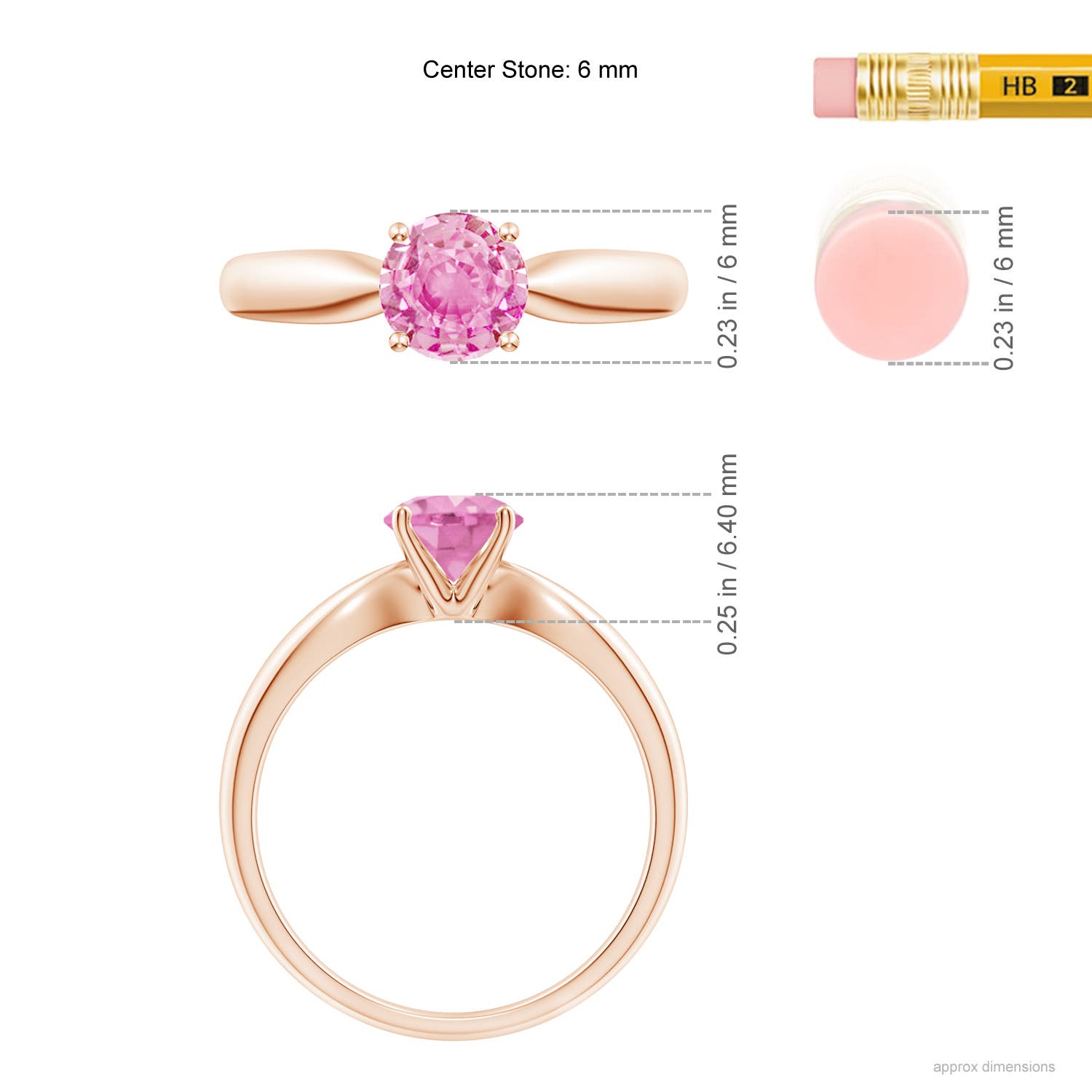 A - Pink Sapphire / 1 CT / 14 KT Rose Gold