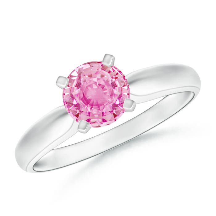 A - Pink Sapphire / 1 CT / 14 KT White Gold