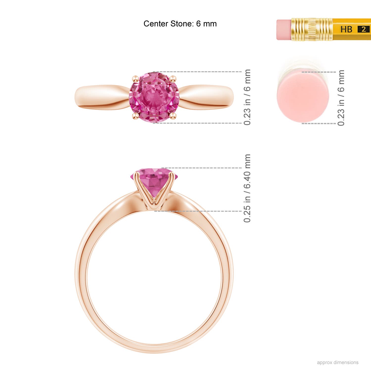 AAA - Pink Sapphire / 1 CT / 14 KT Rose Gold