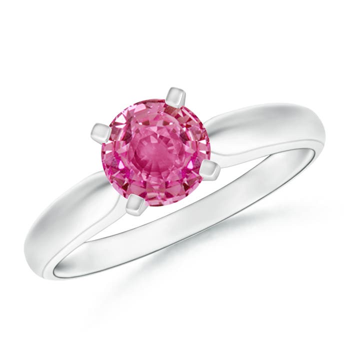 AAA - Pink Sapphire / 1 CT / 14 KT White Gold