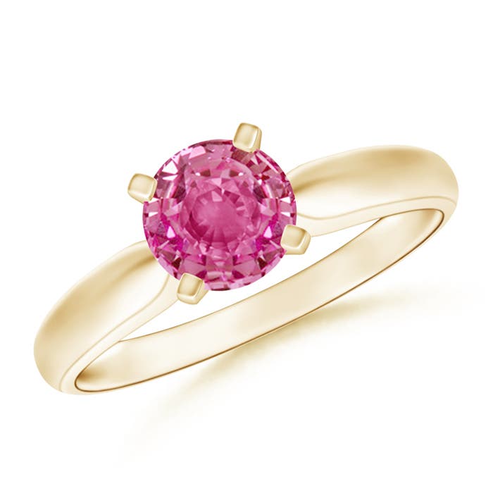 AAA - Pink Sapphire / 1 CT / 14 KT Yellow Gold