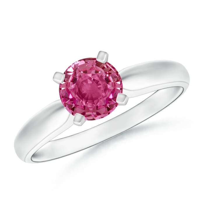 AAAA - Pink Sapphire / 1 CT / 14 KT White Gold