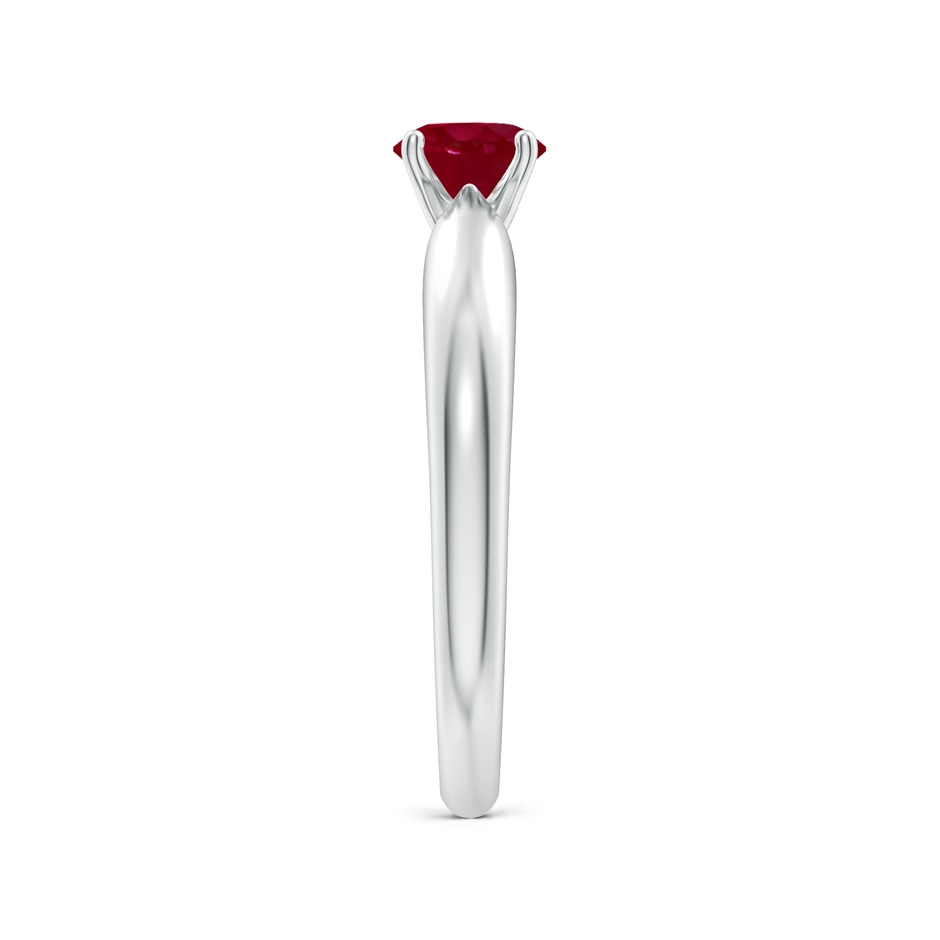 5mm AA Solitaire Round Ruby Tapered Shank Ring in P950 Platinum side-2
