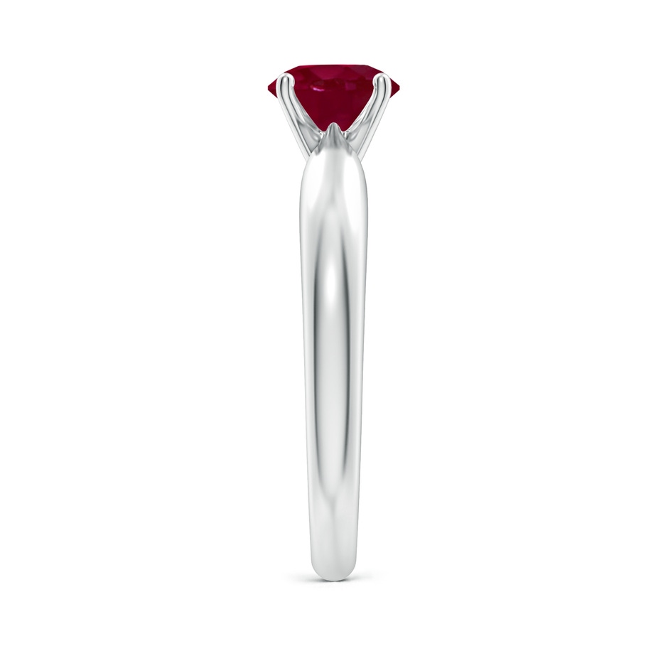 6mm A Solitaire Round Ruby Tapered Shank Ring in P950 Platinum side-2