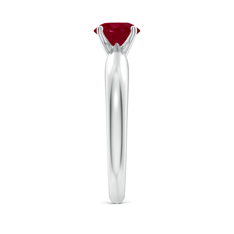 6mm AA Solitaire Round Ruby Tapered Shank Ring in P950 Platinum side-2