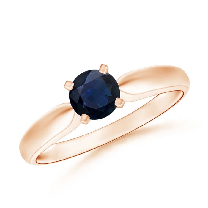 A - Blue Sapphire / 0.6 CT / 14 KT Rose Gold