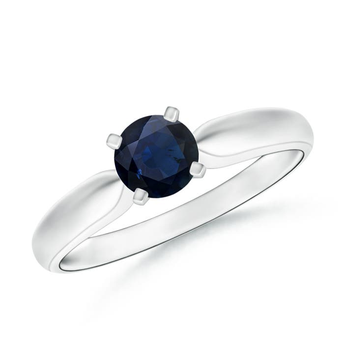 A - Blue Sapphire / 0.6 CT / 14 KT White Gold