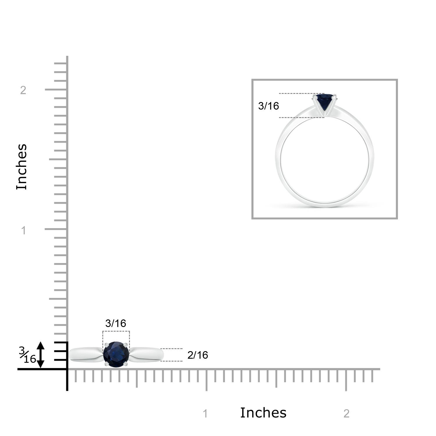 A - Blue Sapphire / 0.6 CT / 14 KT White Gold