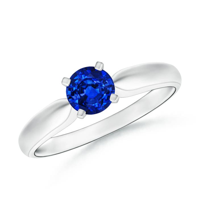 AAAA - Blue Sapphire / 0.6 CT / 14 KT White Gold