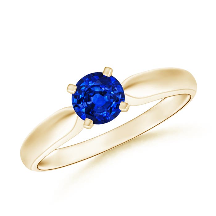 AAAA - Blue Sapphire / 0.6 CT / 14 KT Yellow Gold