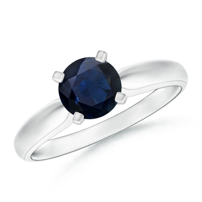 A - Blue Sapphire / 1 CT / 14 KT White Gold