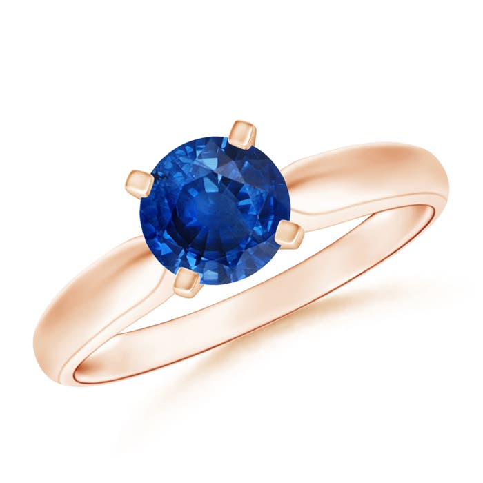 AAA - Blue Sapphire / 1 CT / 14 KT Rose Gold