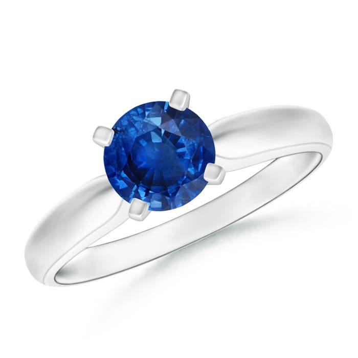 AAA - Blue Sapphire / 1 CT / 14 KT White Gold