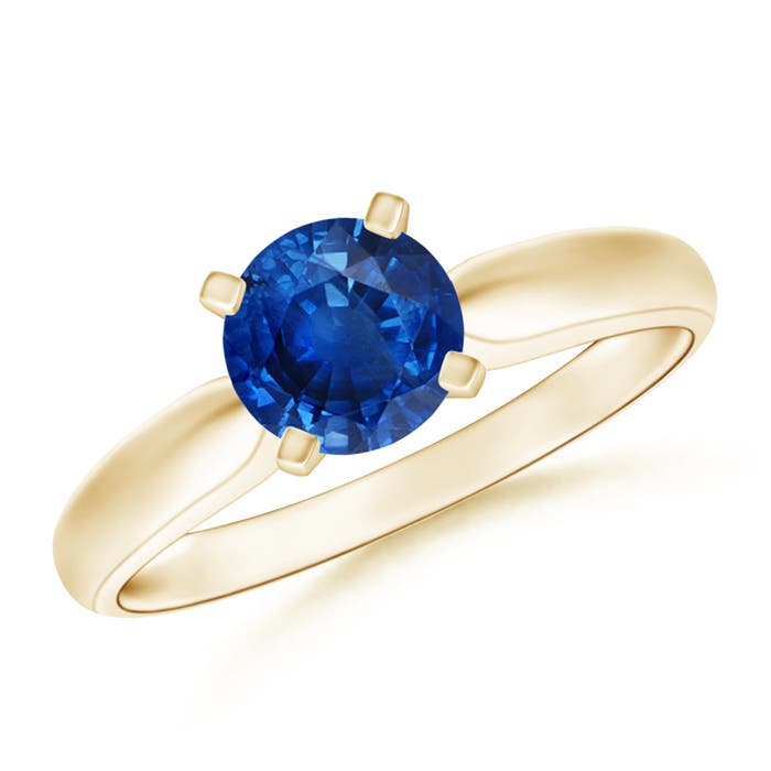 AAA - Blue Sapphire / 1 CT / 14 KT Yellow Gold