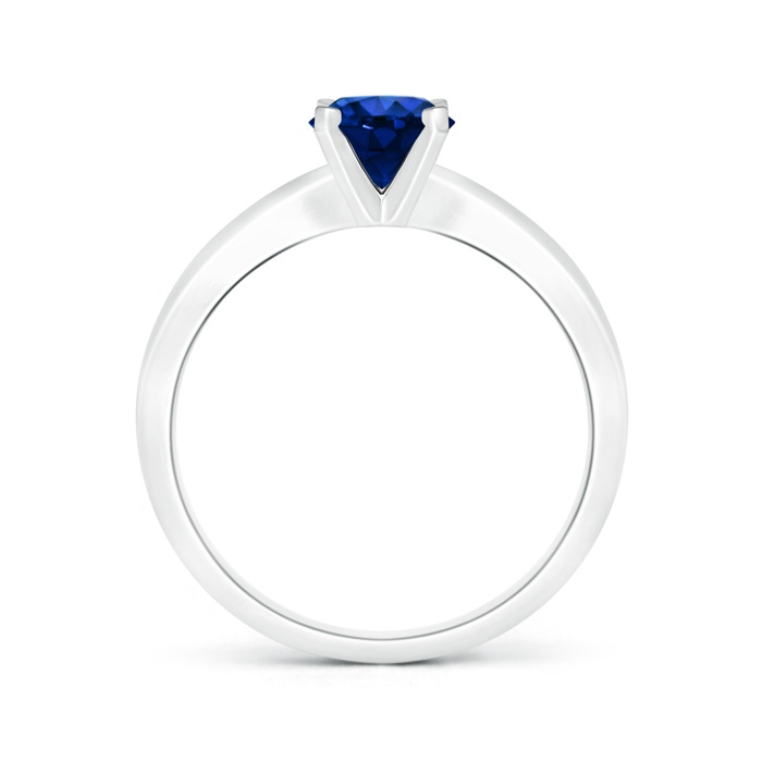 6mm AAAA Solitaire Round Sapphire Tapered Shank Ring in White Gold product image