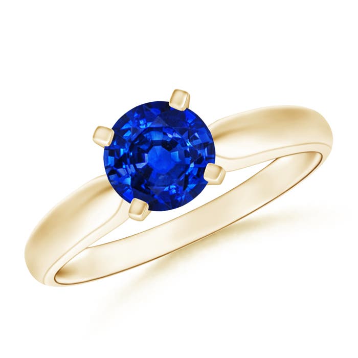 AAAA - Blue Sapphire / 1 CT / 14 KT Yellow Gold