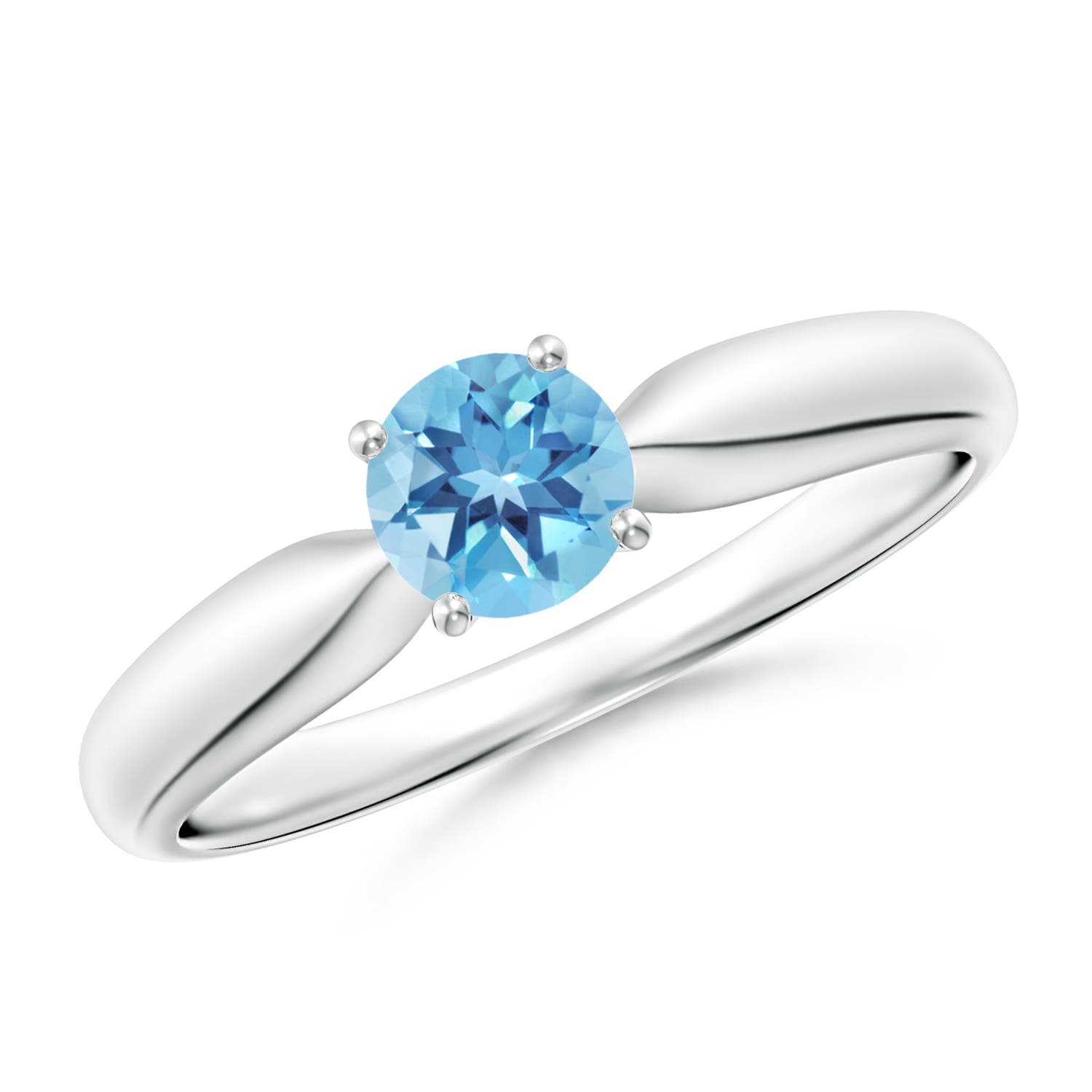 A - Swiss Blue Topaz / 0.6 CT / 14 KT White Gold