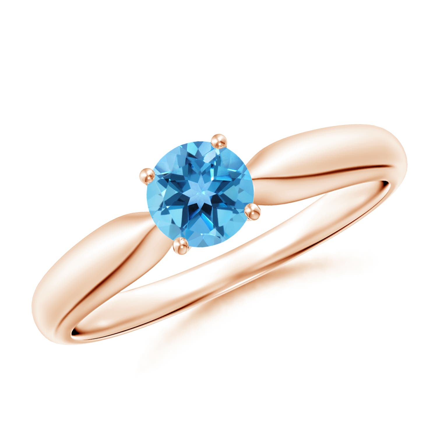 AA - Swiss Blue Topaz / 0.6 CT / 14 KT Rose Gold