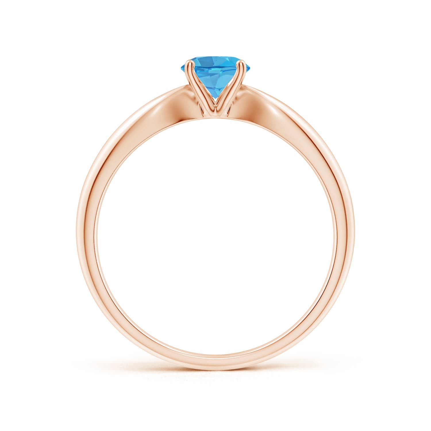 AA - Swiss Blue Topaz / 0.6 CT / 14 KT Rose Gold