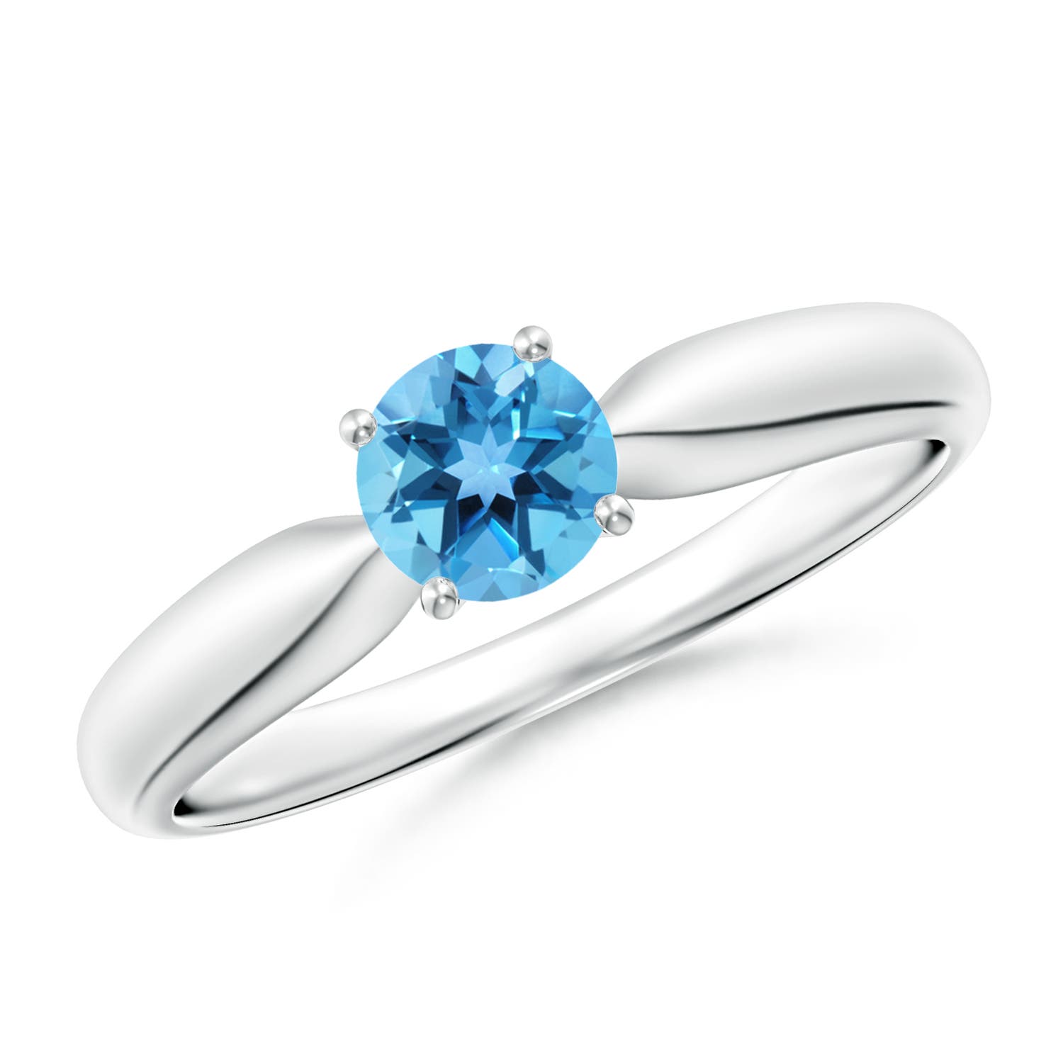 AA - Swiss Blue Topaz / 0.6 CT / 14 KT White Gold