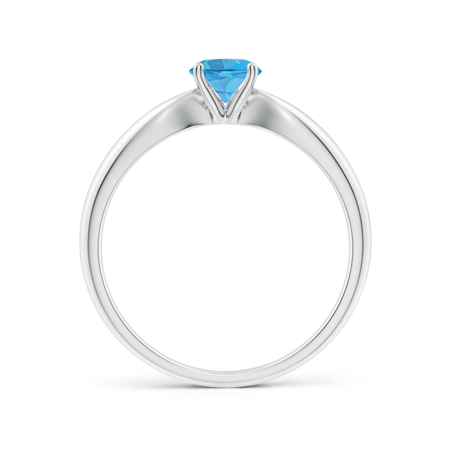 AA - Swiss Blue Topaz / 0.6 CT / 14 KT White Gold