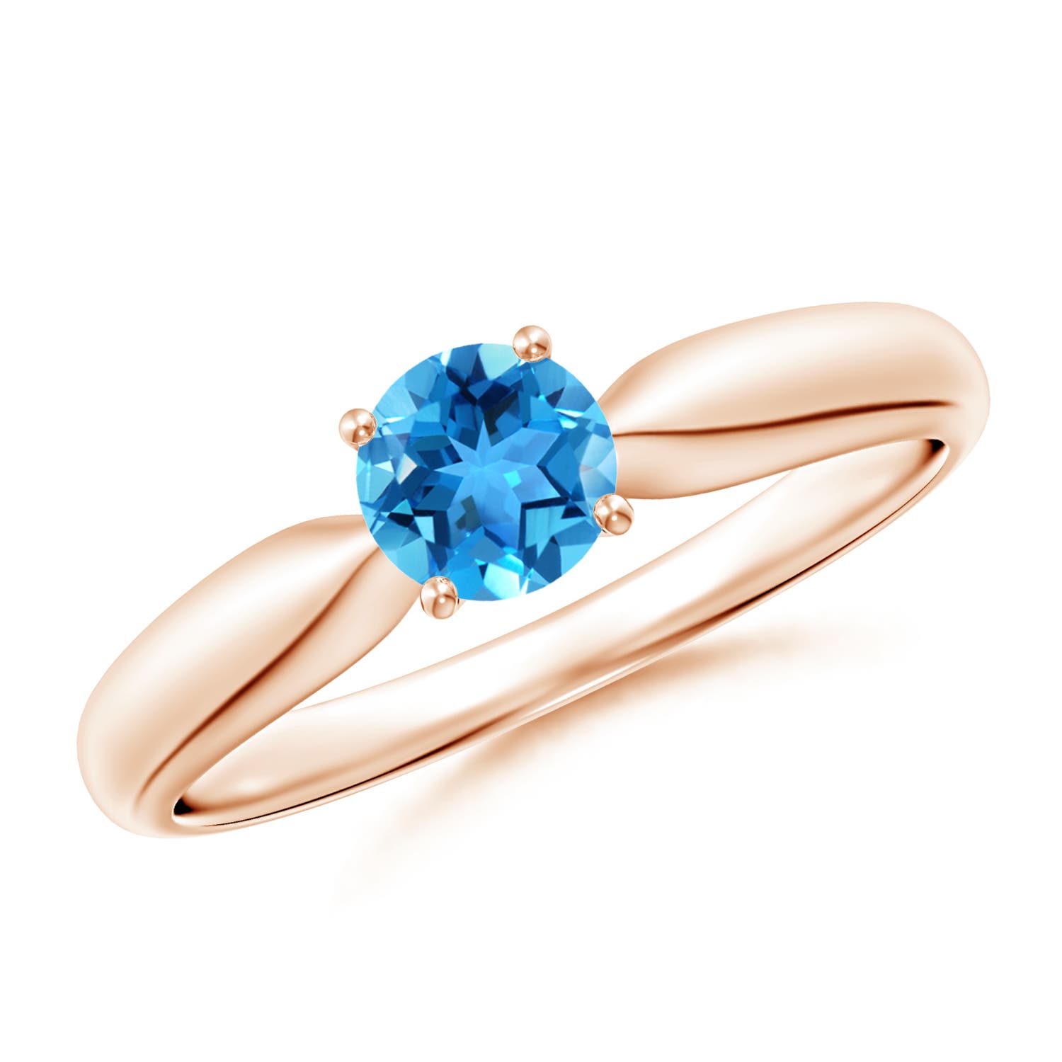 AAA - Swiss Blue Topaz / 0.6 CT / 14 KT Rose Gold